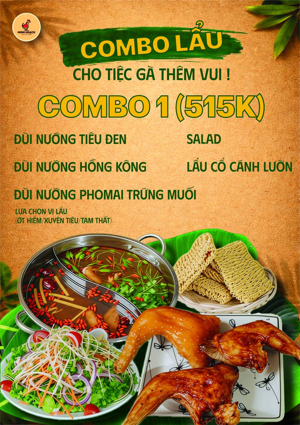 combo1 3 người , lẩu ớt hiểm , xuyên tiêu , tam thất